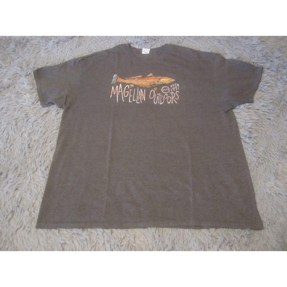 Magellan Outdoors Shirt Mens 2XL Gray Fishing Graphic Tee Delta Pro Weight